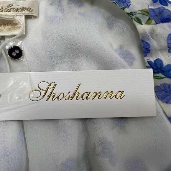 Shoshanna NWT Helena Floral Tie Shoulder V-Neck Midi Dress Lined Size 12 - Picture 7 of 9